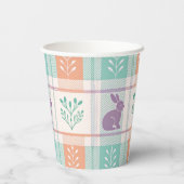 Geruit Plaid Easter Papieren Bekers (Achterkant)