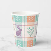 Geruit Plaid Easter Papieren Bekers (Voorkant)