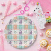 Geruit Plaid Easter Papieren Bordje (Feest)