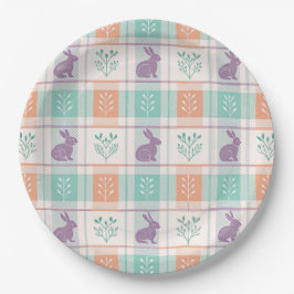 Geruit Plaid Easter Papieren Bordje