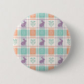Geruit Plaid Easter Ronde Button 5,7 Cm (Voorkant)