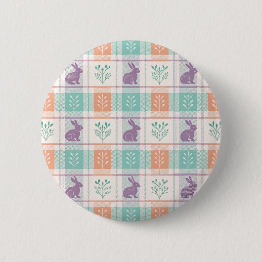 Geruit Plaid Easter Ronde Button 5,7 Cm (Voorkant)