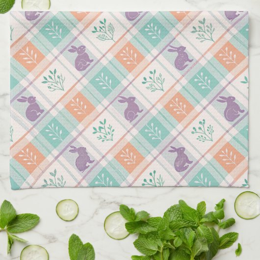 Geruit Plaid Easter Theedoek (Gevouwen)