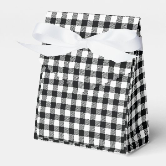 Geruit Plaid Zwart-wit Plaid Bedankdoosjes (Voorkant Zijde)