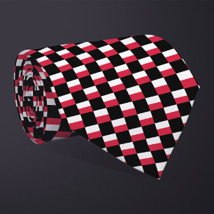 Geruit Polen Vlag Patroon Stropdas