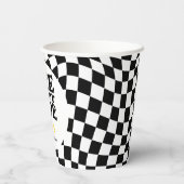 Geruit Preppy Glimlach Een Gelukkig Dude 1e Verjaa Papieren Bekers (Achterkant)