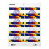 Geruit Rainbow verzendlabel (Full Sheet)