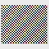 Geruit regenboogwit cadeaupapier (Vlak)