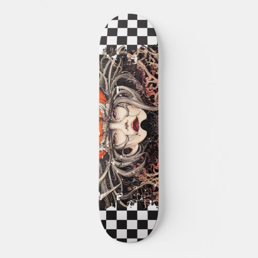 Geruit Retro Cool Girl Persoonlijk Skateboard (Voorkant)