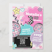 Geruit Retro Groovy Disco 3e verjaardagsfeestje Kaart (Voorkant)