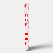 Geruit Rode Harten Patroon met Vierkanten Case-Mate iPhone Case (Achterkant / Links)