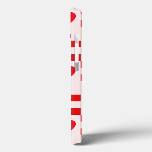 Geruit Rode Harten Patroon met Vierkanten Case-Mate iPhone Case (Achterkant / Links)