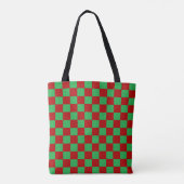 Geruit Rood en Groen  Tote Bag (Achterkant)