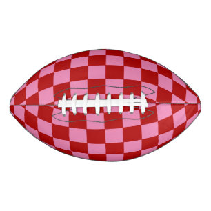 Geruit rood en heet roze american football