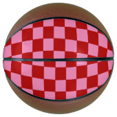 Geruit rood en heet roze basketbal (Voorkant)