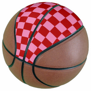 Geruit rood en heet roze basketbal