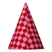 Geruit Rood en Heet Roze Feesthoedjes (Achterkant)