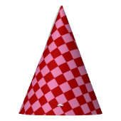 Geruit Rood en Heet Roze Feesthoedjes (Links)