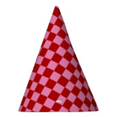 Geruit Rood en Heet Roze Feesthoedjes (Rechts)