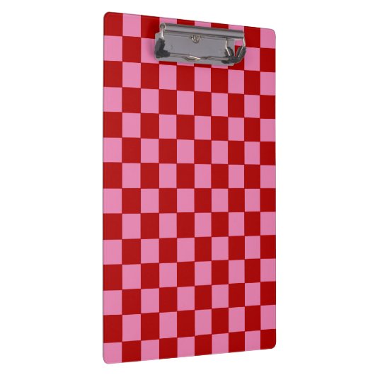 Geruit rood en heet roze klembord (Rechts)