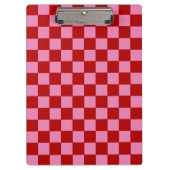 Geruit rood en heet roze klembord (Voorkant)