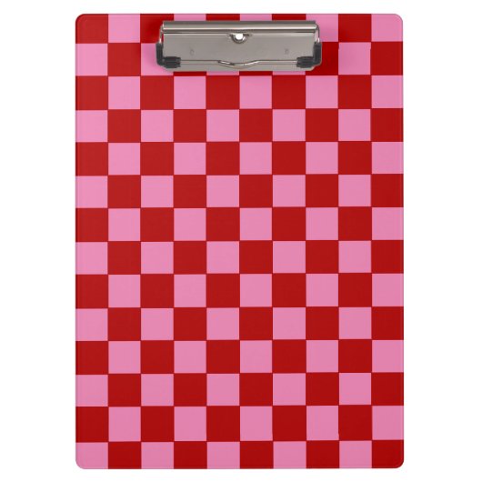 Geruit rood en heet roze klembord (Voorkant)