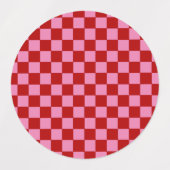 Geruit rood en heet roze labels (Design 2)