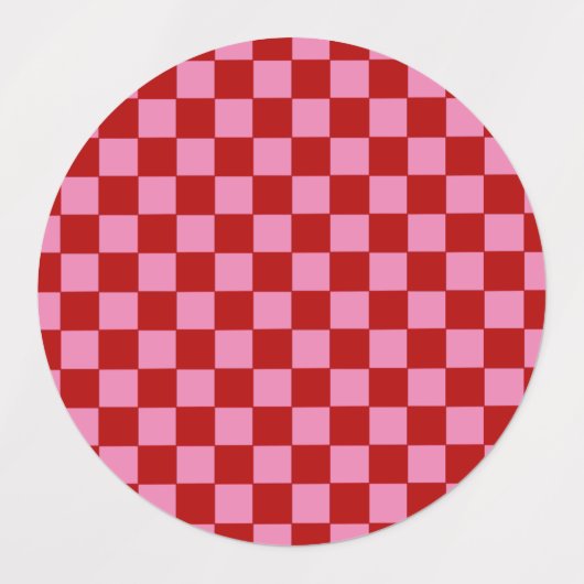 Geruit rood en heet roze labels (Design 1)