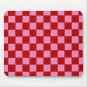 Geruit rood en heet roze muismat (Voorkant)