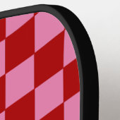 Geruit rood en heet roze pickleball paddle (Links Detail)