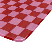 Geruit rood en heet roze snijplank (Hoek)