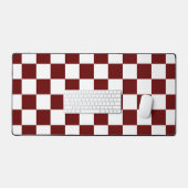 Geruit Rood en Wit Retro Bureaumat (Keyboard & Muis)