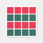 Geruit rood groen geruit feest servet (Voorkant)