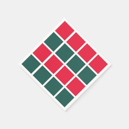 Geruit rood groen geruit feest servet (Hoek)