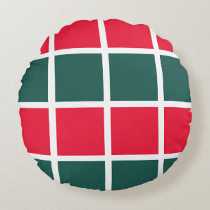 Geruit rood groen geruit rond kussen