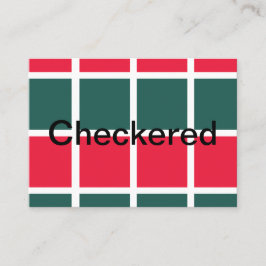 Geruit rood groen geruit visitekaartje