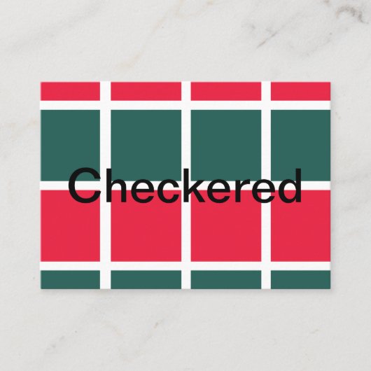 Geruit rood groen geruit visitekaartje (Voorkant)