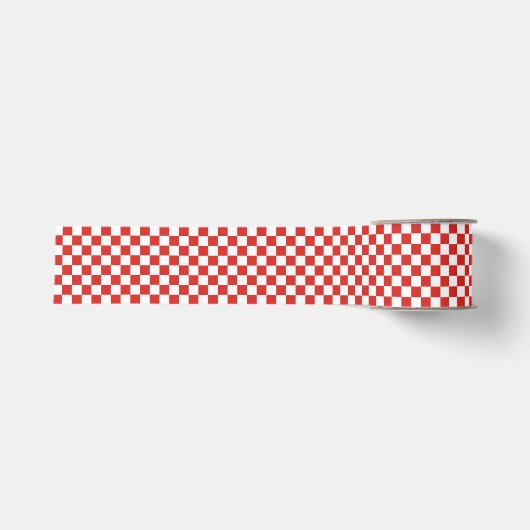 geruit rood wit grosgrain lint (Voorkant)