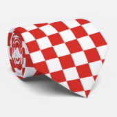 geruit rood wit stropdas (Opgerold)