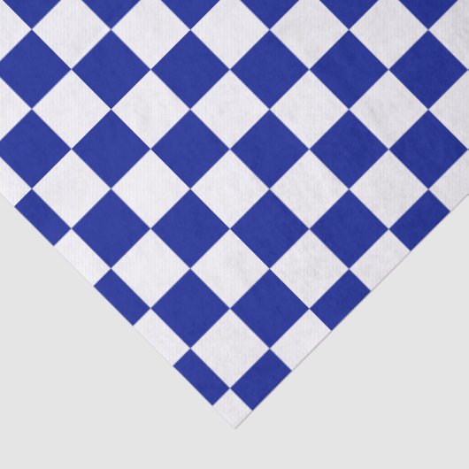 Geruit Royal Blue White Tissuepapier (Detail)