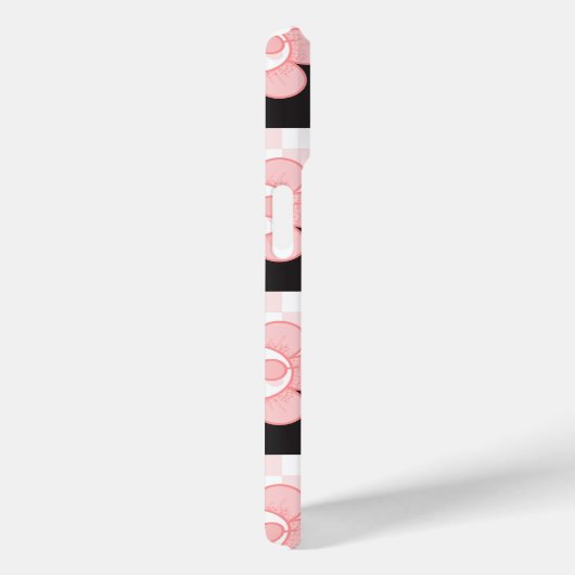 Geruit roze Daisy Case-Mate iPhone Case (Achterkant / Rechts)