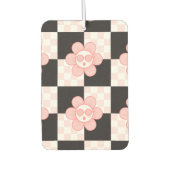 Geruit roze Daisy Luchtverfrisser (Voorkant)