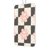 Geruit roze Daisy Luchtverfrisser (Links)