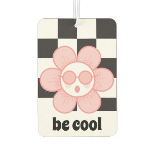 Geruit roze Daisy Luchtverfrisser