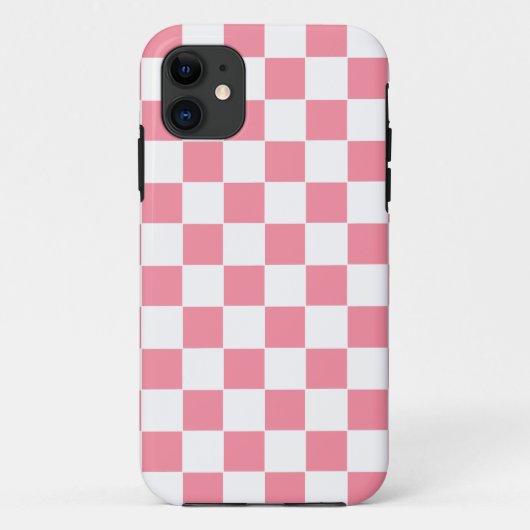 Geruit roze en wit Case-Mate iPhone case (Achterkant)