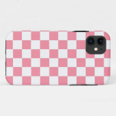 Geruit roze en wit Case-Mate iPhone case (Achterkant (horizontaal))