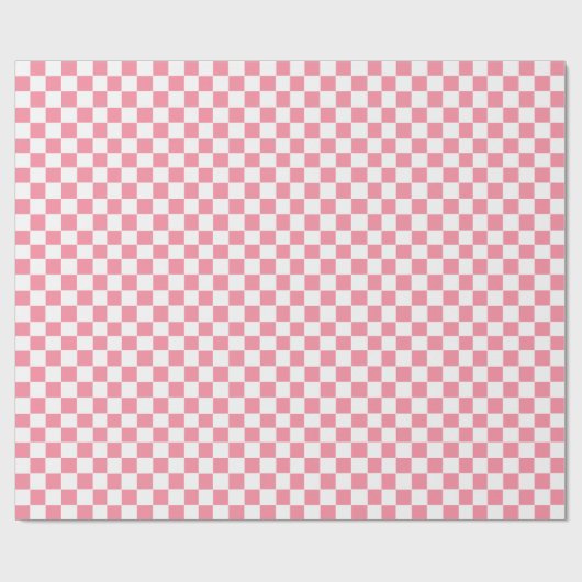 Geruit roze en wit inpakpapier (Vlak)