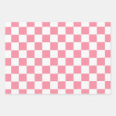 Geruit roze en wit inpakpapier vel (Voorkant)