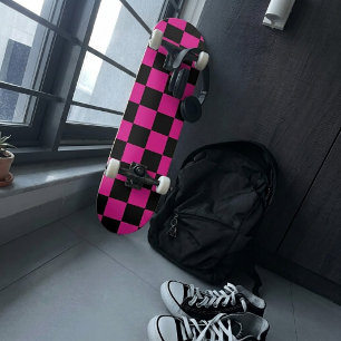 Geruit Roze en Zwart Persoonlijk Skateboard