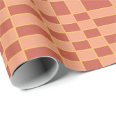Geruit roze rood geruit vierkant patroon cadeaupapier (Rol Hoek)